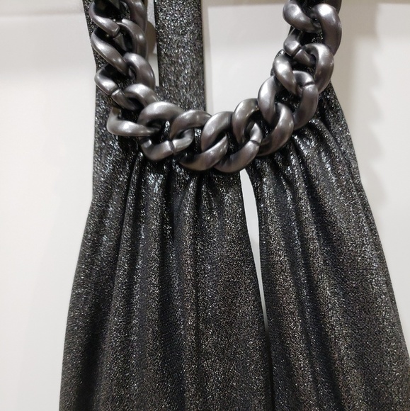 KELLY AND DIANE Silver/Black Metallic Dress Sz 4 - Picture 2 of 8